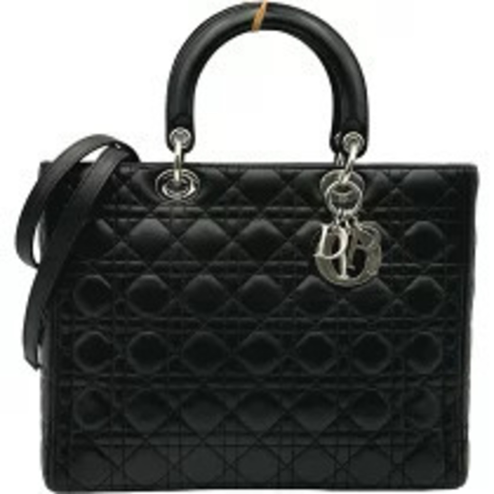 Christian Dior Lady Black Cannage Lambskin Shoulder Bag